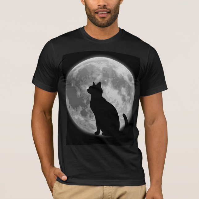 Camiseta Luna y gato negro (Anverso)