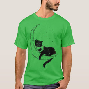 Camiseta Luna Y Gatos Leyendo Gatos Y Amantes Del Libro