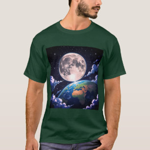 Camiseta "Luna y planeta Tierra"