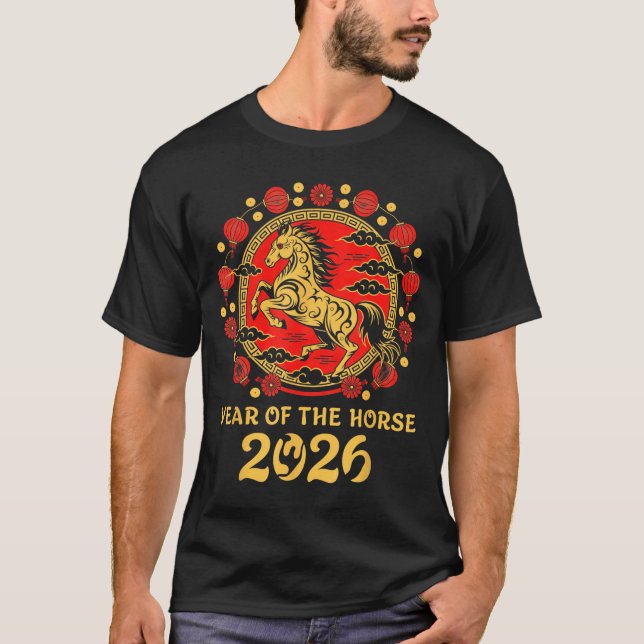 Camiseta Lunar Chinese New Year 2026 Year Of The Horse Zodi (Anverso)