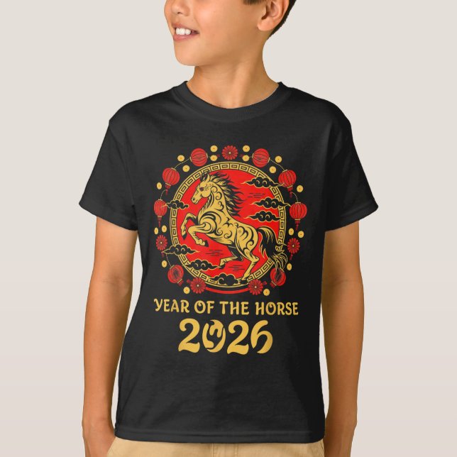 Camiseta Lunar Chinese New Year 2026 Year Of The Horse Zodi (Anverso)