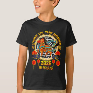 Camiseta Lunar De Año Del Niño De Caballo Año Nuevo Chino 2