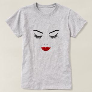 Camiseta Lunar de belleza en el ojo Pestañas y maquillaje d