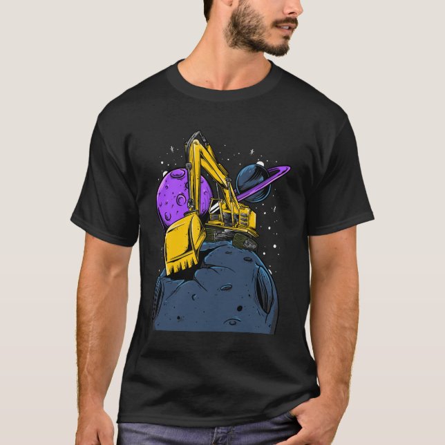 Camiseta lunar divertida para excavador (Anverso)