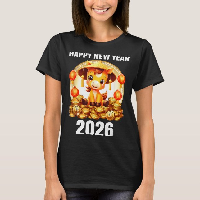 Camiseta Lunar New Year 2026 Chinese New Year Decorations  (Anverso)