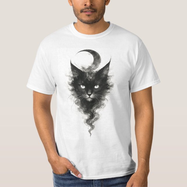 Camiseta Lunar Shadow Cat – Mystical Night Creature Artwork (Anverso)