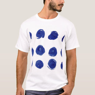 Camiseta Lunares, acuarela azul añil.
