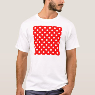 Camiseta Lunares - blanco en rojo