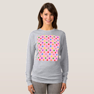 Camiseta Lunares de arcoíris coloridos rosa 