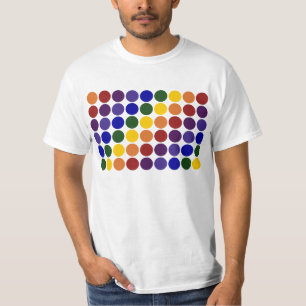 Camiseta Lunares del arco iris en blanco