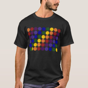 Camiseta Lunares del arco iris en negro