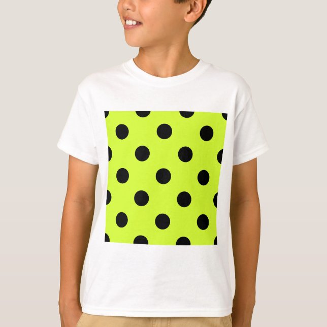 Camiseta Lunares grandes - negro en amarillo fluorescente (Anverso)