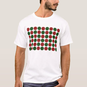 Camiseta Lunares rojos y verdes en blanco