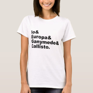 Camiseta Lunas Galileas  Io Europa Ganymede Callisto