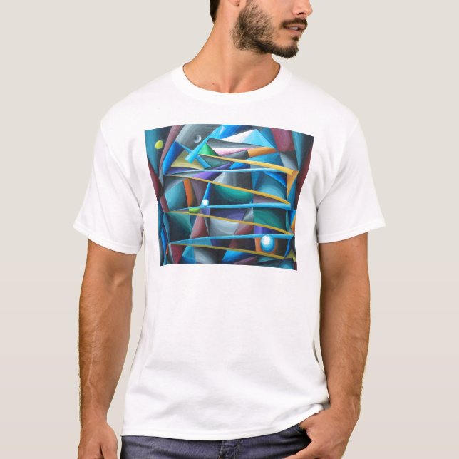Camiseta Lunas peligrosos (cubismo colorido) (Anverso)