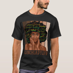 Camiseta Lunch Lady African Women Messan Bun Black History 