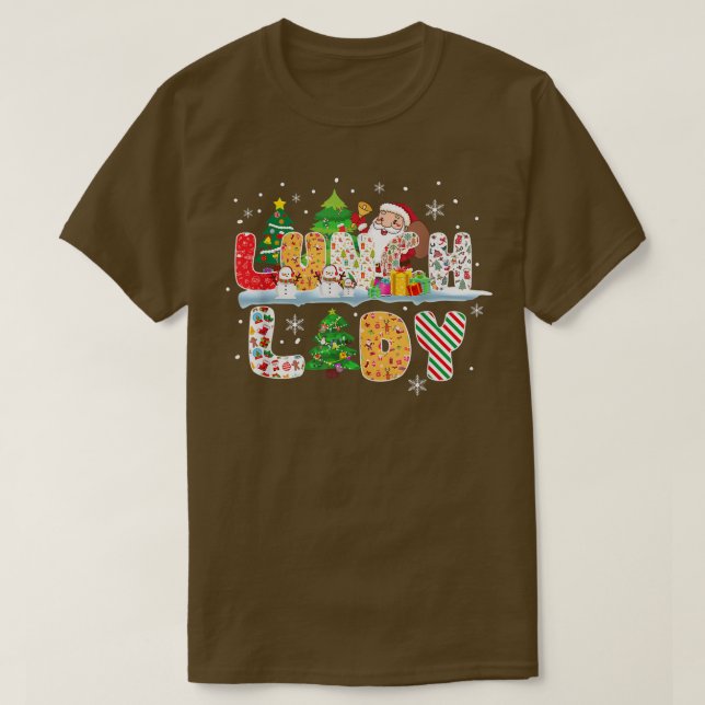 Camiseta Lunch Lady Árbol de Navidad Santa Matanza Lunc (Diseño del anverso)