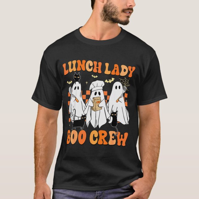 Camiseta Lunch Lady Boo Crew Ghost Chef Funny Cafeteria Wor (Anverso)