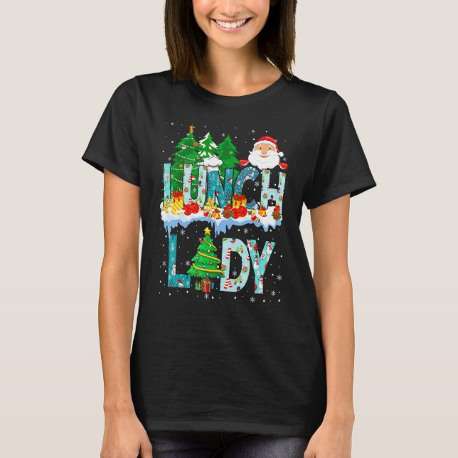 Camiseta Lunch Lady Christmas Tree Santa Matching Xmas Lunc (Anverso)