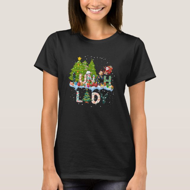 Camiseta Lunch Lady Christmas Tree Santa Matching Xmas Lunc (Anverso)