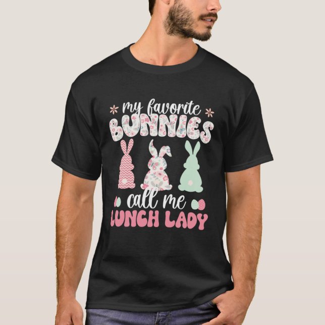 Camiseta Lunch Lady Easter Bunny Lunch Ladies Easter Day (Anverso)
