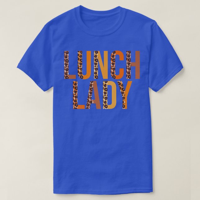 Camiseta Lunch Lady leopard Squad Cute Fall Otoño Thanksgi (Diseño del anverso)