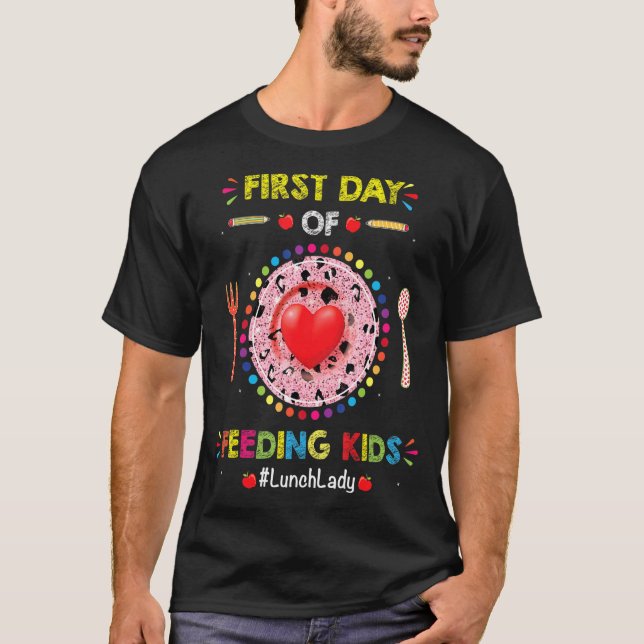 Camiseta Lunch Lady Primer Día Del Colegio Para El Almuerzo (Anverso)