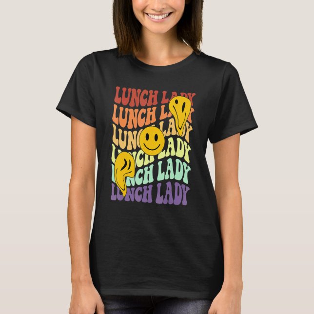 Camiseta lunch lady retro smile face back to school Cafeter (Anverso)