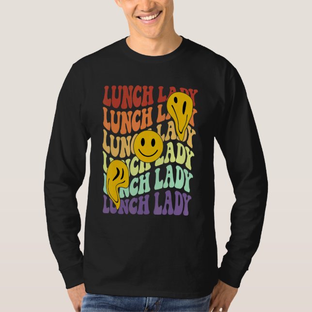 Camiseta lunch lady retro smile face back to school Cafeter (Anverso)