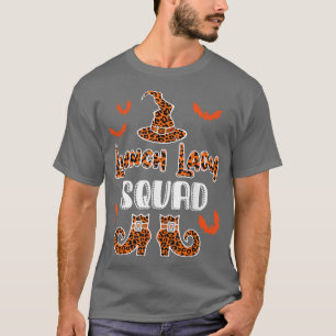 Camiseta Lunch Lady Squad Leopard Witch Gorra Halloween Lun
