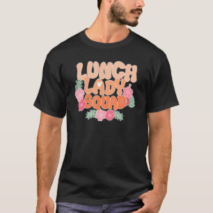 Camiseta Lunch Lady Squad profesora Floral Retro 70 Groovy