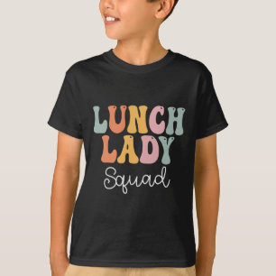 Camiseta Lunch Lady Squad Retro Groovy Vintage Primer Día D