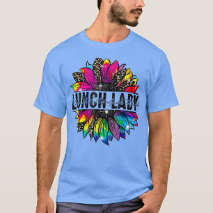 Camiseta Lunch Lady Sunflower Leopard Tye De Vuelta A La Es