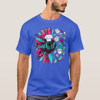 Camiseta Lunch Lady Sunflower Leopardo Cute Lunch Lady Life