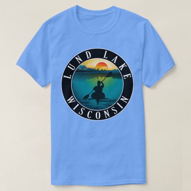 Camiseta Lund Lake Wisconsin Kayaking (Diseño del anverso)