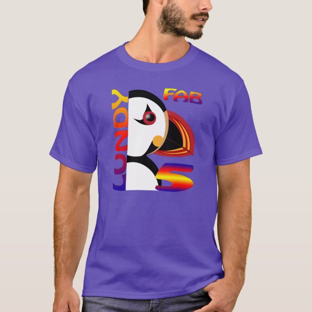 Camiseta Lundy Puffin 2 Púrpura (Anverso)