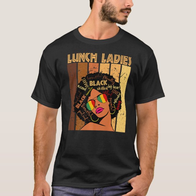 Camiseta Lunes Damas Afro-Afroamericanas Negro (Anverso)