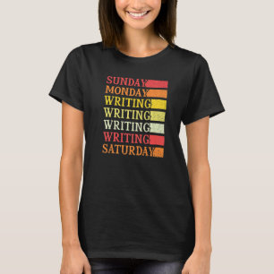 Camiseta Lunes de Domingo Escribiendo Libro Autor Gráfico