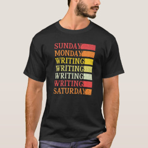 Camiseta Lunes de Domingo Escribiendo Libro Autor Gráfico