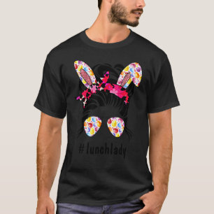 Camiseta Lunes de Pascua Lady Messy Bun Bunny Ear Easter E