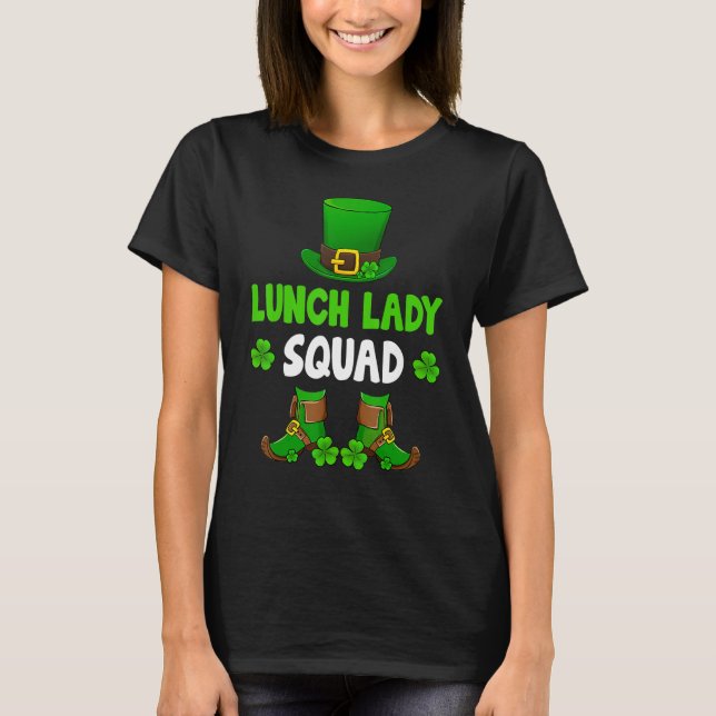 Camiseta Lunes Lady Squad Funny Leprechaun Happy St Patrick (Anverso)