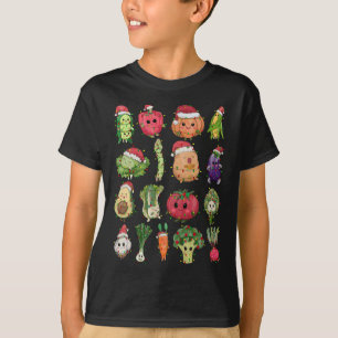 Camiseta Lunes Lady Vegetable Comida Navidad Árbol Diversió