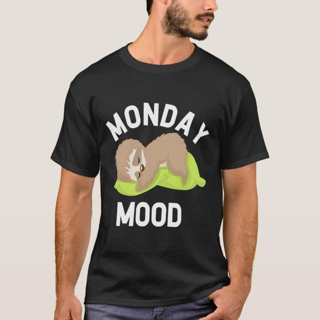 Camiseta Lunes Mood Sleepy Cute Slote Cansado (Anverso)