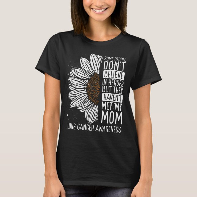 Camiseta Lung Cancer Awareness Ribbon Mom Warrior (Anverso)