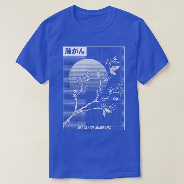 Camiseta Lung Cancer Awareness Sakura Cherry Blossom  (Diseño del anverso)