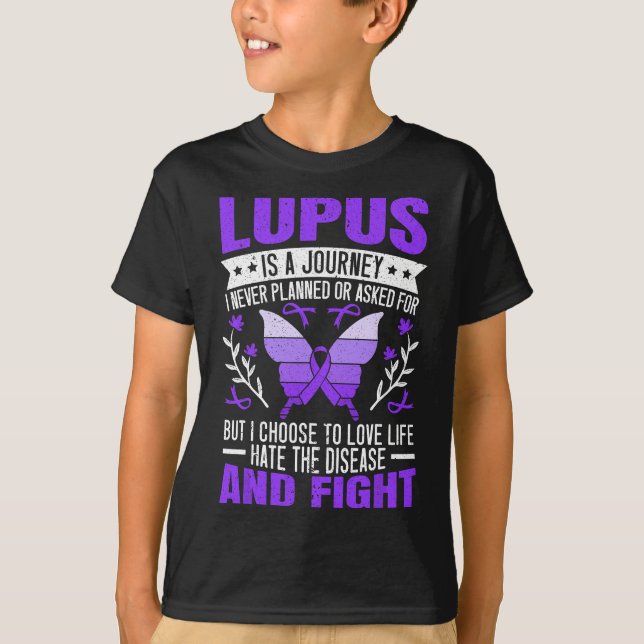 Camiseta Lupus Awareness Mariposa Wear Purple SLE Autoimmu (Anverso)