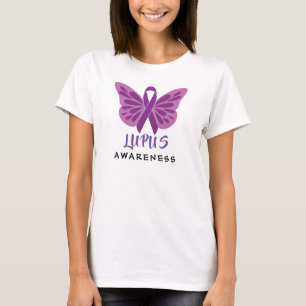 Camiseta Lupus Awareness Purple Ribbon Butfly