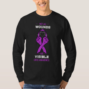 Camiseta Lupus Awareness Purple Ribbon Sle Butterfly Cure