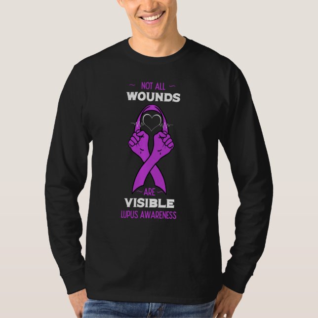 Camiseta Lupus Awareness Purple Ribbon Sle Butterfly Cure (Anverso)