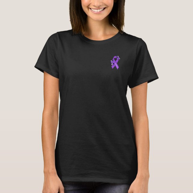 Camiseta Lupus Awareness Support Floral Purple Ribbon Lupus (Anverso)